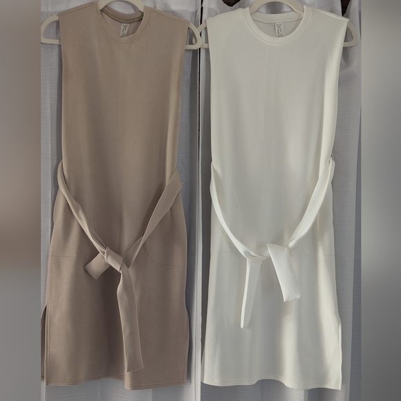 Spanx Air Essentials Sleeveless Tie Dress Bundle XS White & Beige - Picture 6 of 6